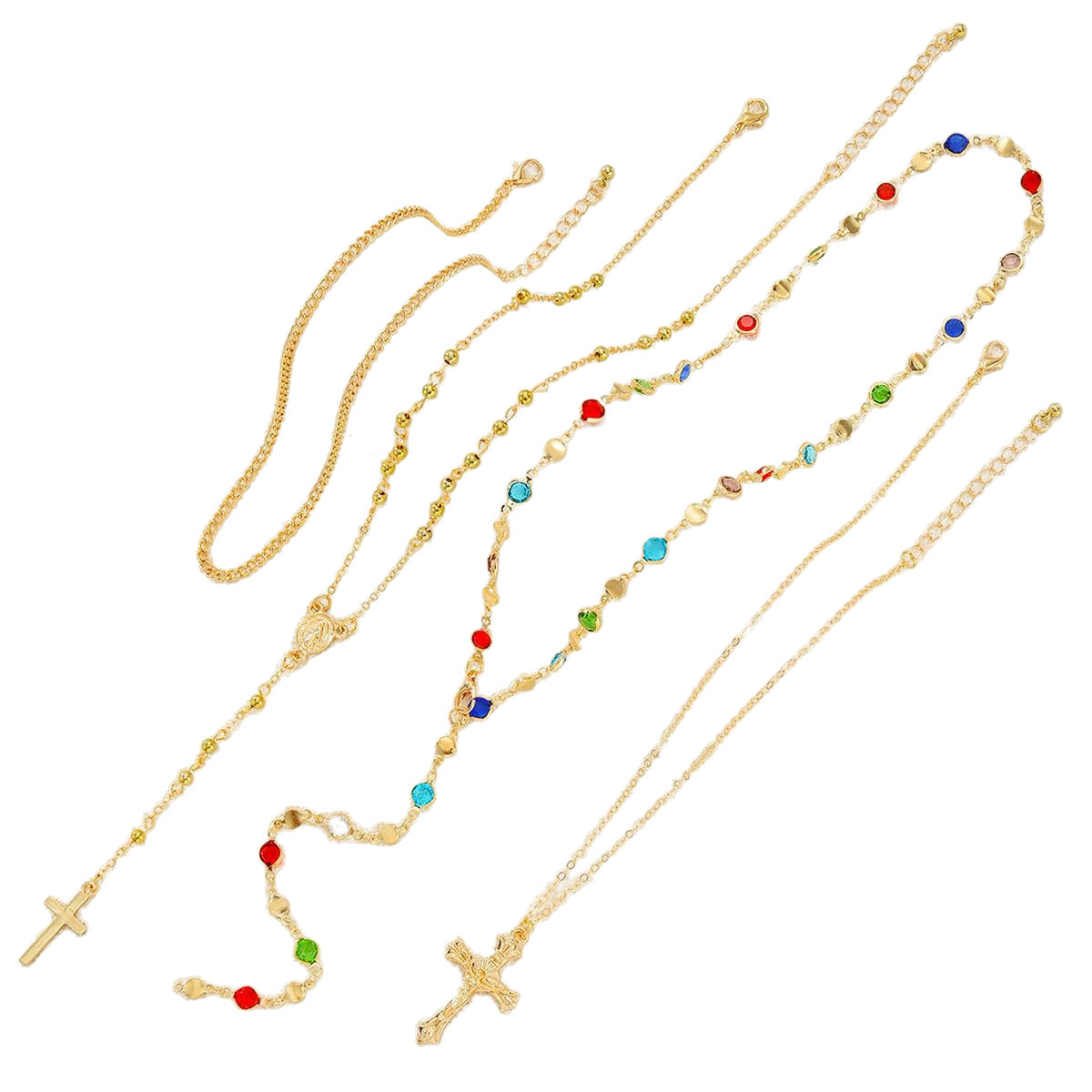 Damen Halskette mit bunten Edelstein-Anhängern und elegantem Design Shop Nory