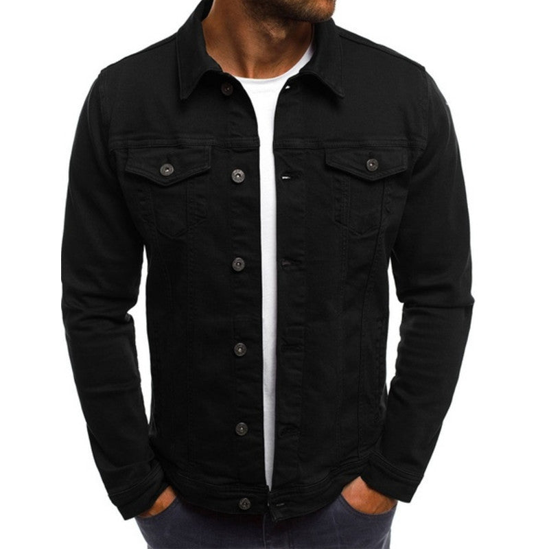 Herren Denimjacke im modernen Slim-Fit-Design mit praktischen Brusttaschen