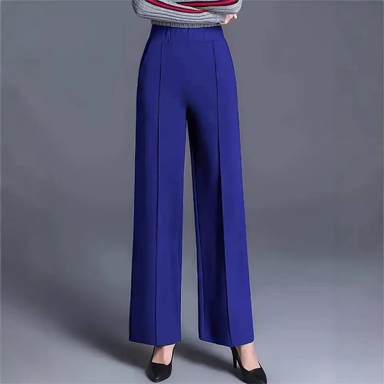 Damen Elegante hochtaillierte Palazzo-Hose mit Bügelfalte und weitem Bein Shop Nory