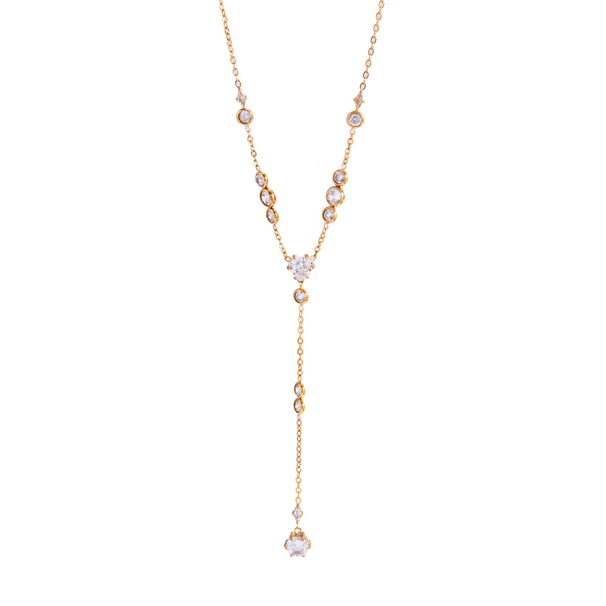 Damen Halskette mit funkelnden Zirkonia-Details und hypoallergenen Eigenschaften Shop Nory