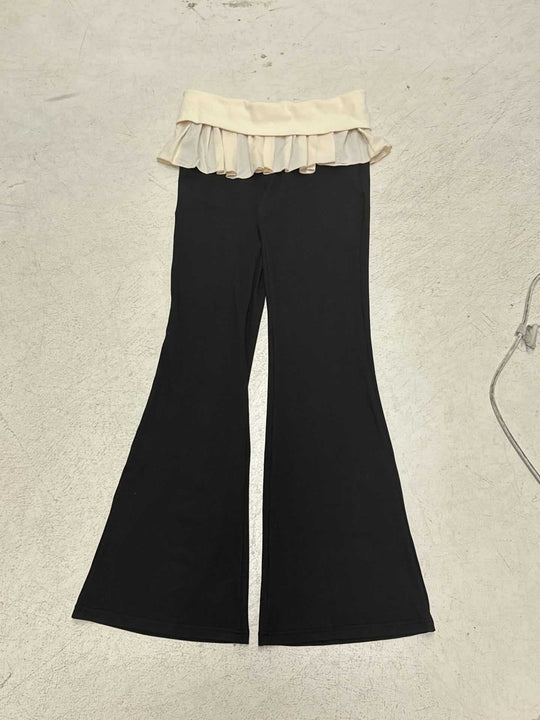 Damen nan taillierte Highwaist Schlaghose mit Zierband, Gürtelschlaufen und ausgestelltem Bein Shop Nory