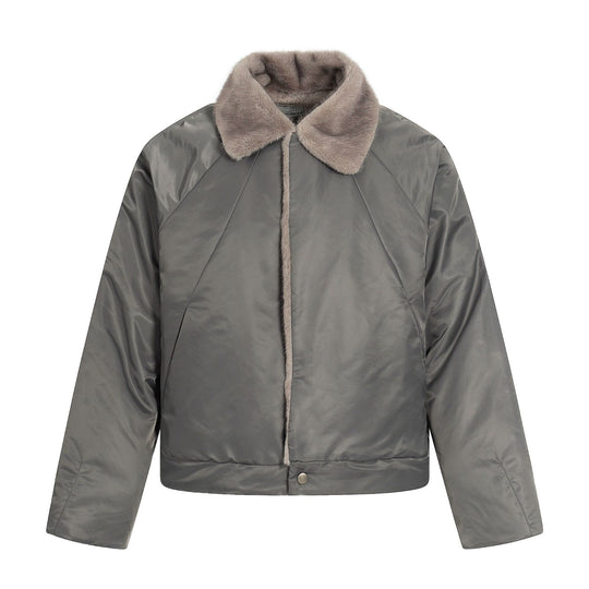 Damen Kurz geschnittener gesteppter Blouson mit Webpelzkragen Shop Nory
