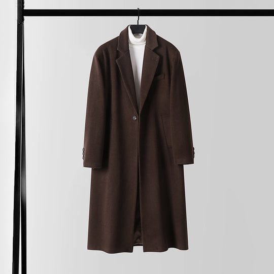Herren Taillierter Wollmix-Longcoat mit Schalkragen und Ein-Knopf-Verschluss Shop Nory