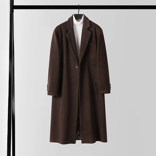 Herren Taillierter Wollmix-Longcoat mit Schalkragen und Ein-Knopf-Verschluss Shop Nory