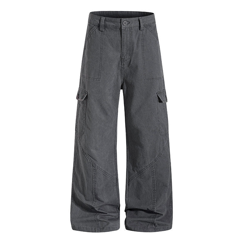 Damen Weite Cargo-Hose aus Baumwoll-Mix mit hohem Bund und Multifunktionstaschen Shop Nory