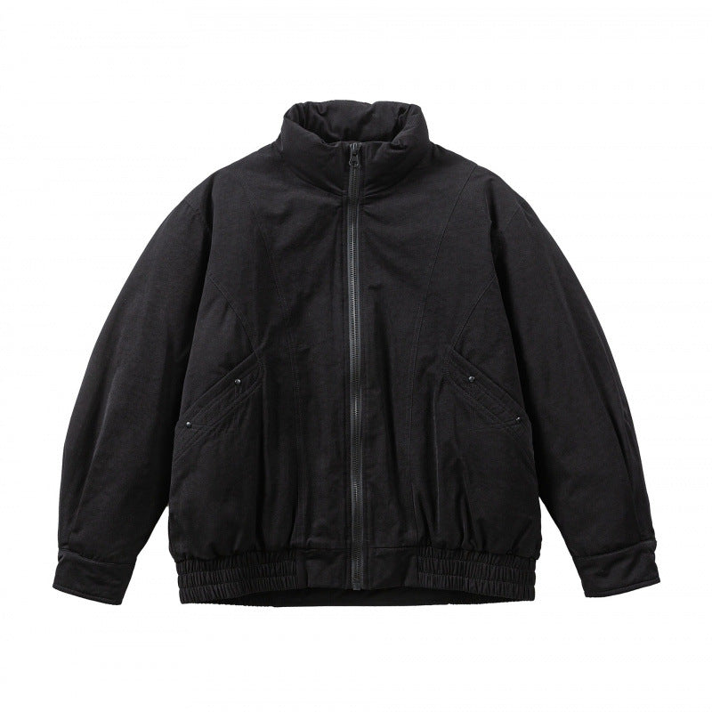 Herren Oversized Bomberjacke aus Veloursleder‑Optik mit hohem Stehkragen und elastischem Saum Shop Nory