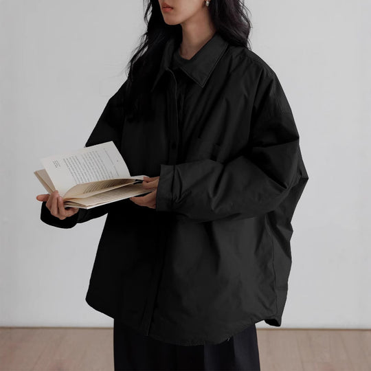 Damen Oversized Bluse mit Knopfdetail Shop Nory