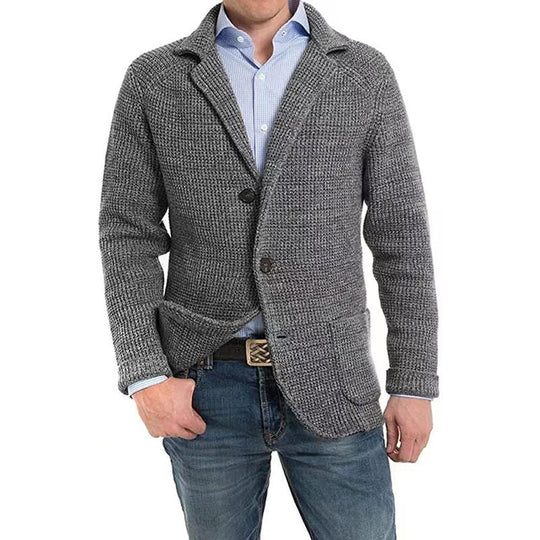 Herren Strukturstrick Sakko-Blazer mit aufgesetzten Taschen Shop Nory