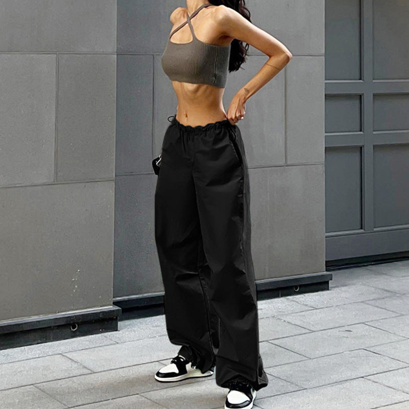 Damen elegante Sporthose mit verstellbarem Bund und lässigem Schnitt