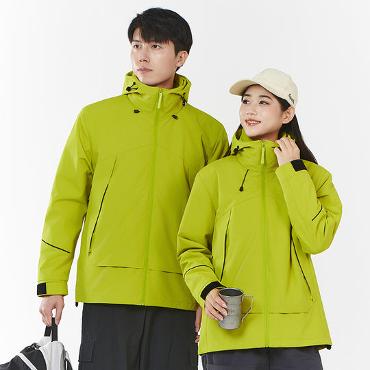 Damen Leichte wind- und wasserabweisende Softshell-Trekkingjacke mit verstellbarer Kapuze Shop Nory