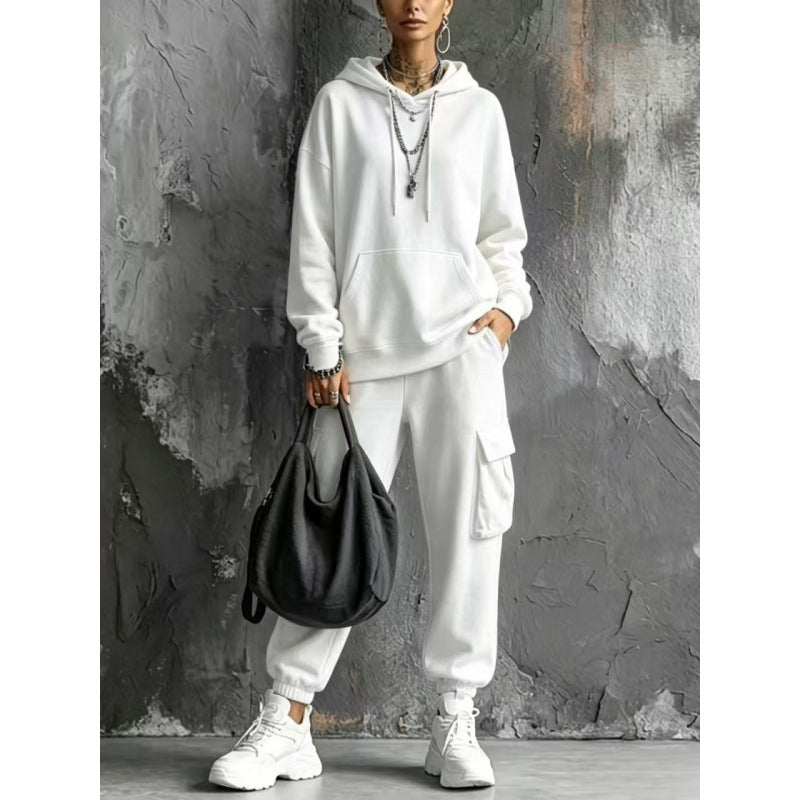 Damen Oversize Hoodie- und Cargo-Jogger-Set aus French Terry Shop Nory