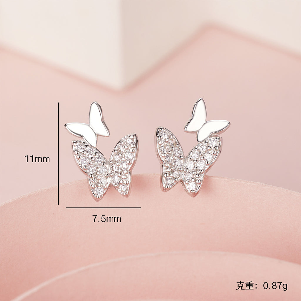 Damen Ohrstecker im Schmetterlingsdesign mit funkelnden Zirkonia Shop Nory