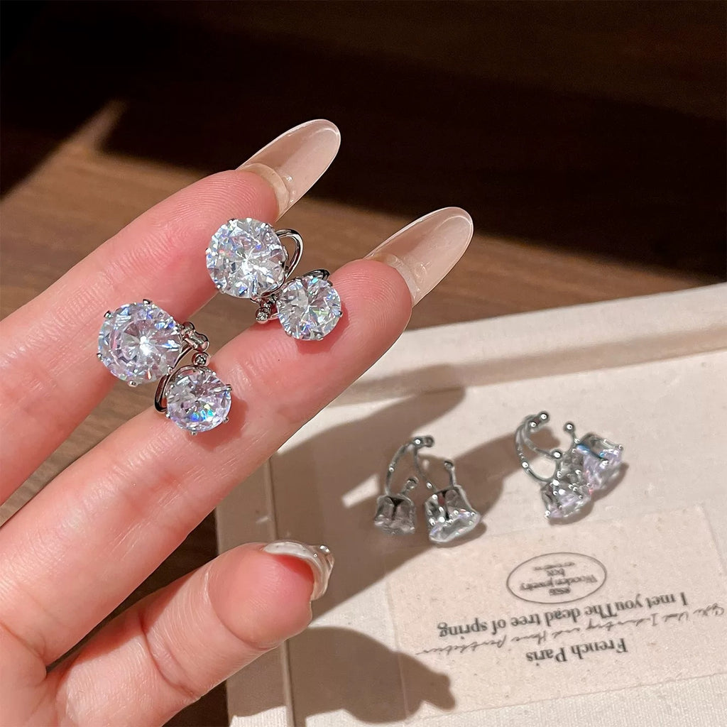 Damen Ohrstecker mit funkelnden Kristalldesigns und elegantem Silberrahmen Shop Nory