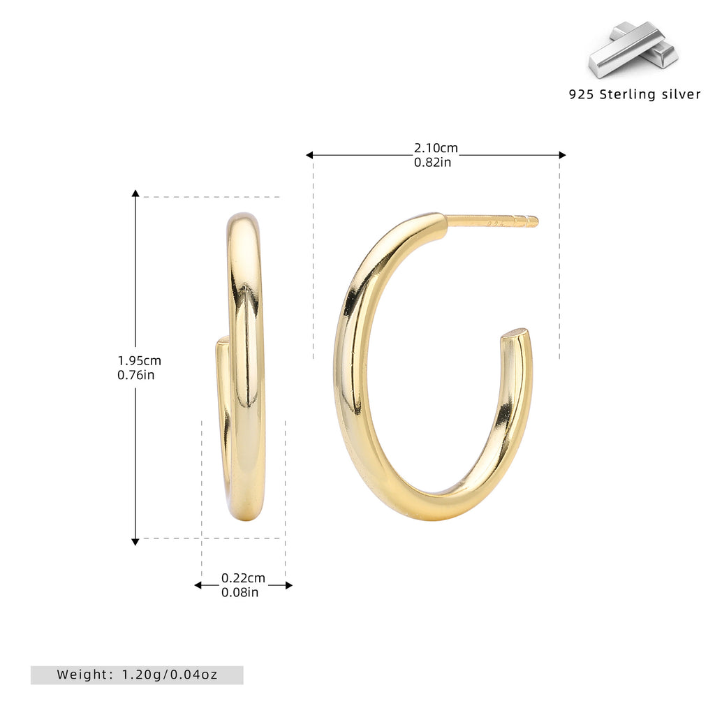 Damen Creolen Ohrstecker aus hochwertigem 925 Sterling Silber mit elegantem, geschwungenem Design Shop Nory