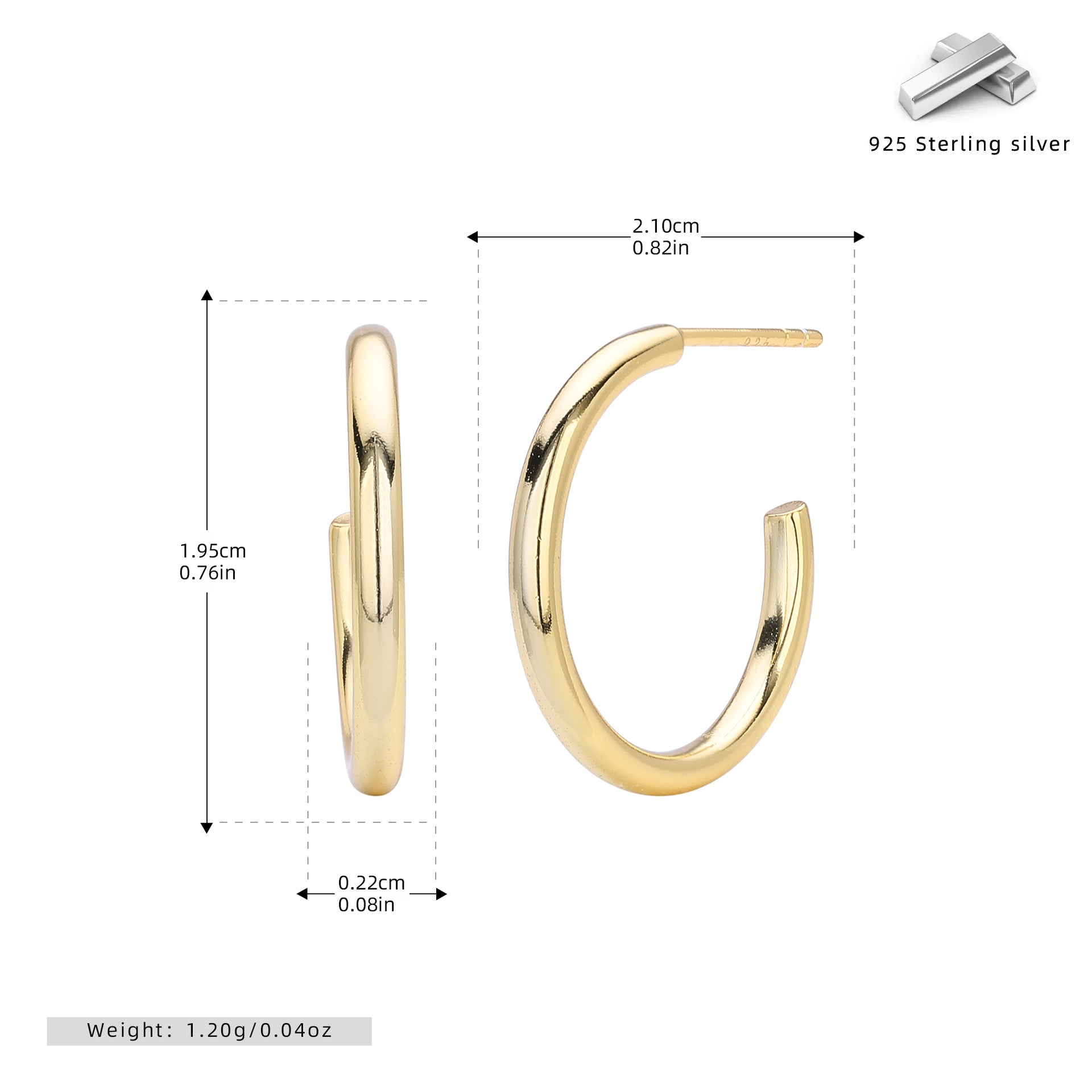 Damen Creolen Ohrstecker aus hochwertigem 925 Sterling Silber mit elegantem, geschwungenem Design Shop Nory
