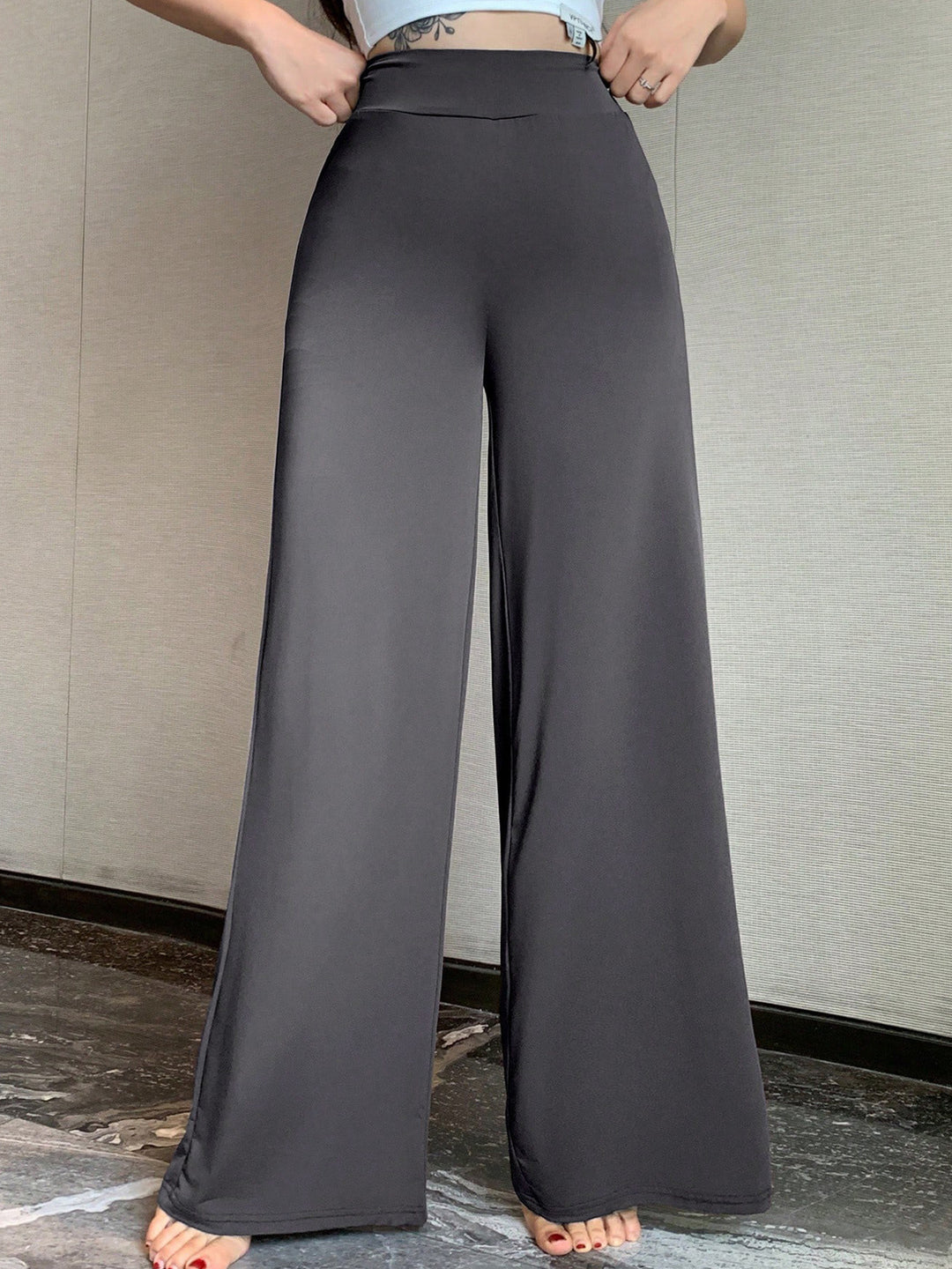 Damen Palazzohose mit hoher Taille und weitem Bein Shop Nory