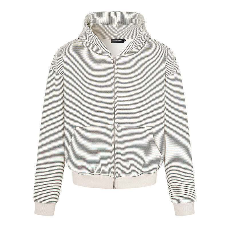 Damen Feinringel-Zipjacke mit hohem Stehkragen, Kängurutaschen und elastischem Saum Shop Nory