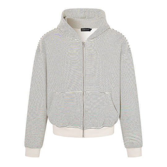 Damen Feinringel-Zipjacke mit hohem Stehkragen, Kängurutaschen und elastischem Saum Shop Nory
