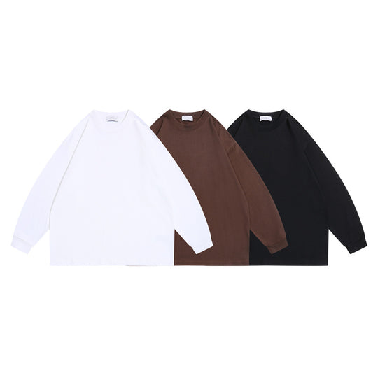 Unisex Oversize-Langarmshirt aus schwerer Baumwollmischung mit Rundhalsausschnitt und gerippten Bündchen Shop Nory