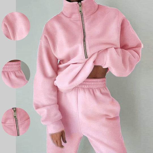 Damen nan Oversize Halbzip-Sweatshirt mit hohem Stehkragen und verdeckter Kängurutasche Shop Nory