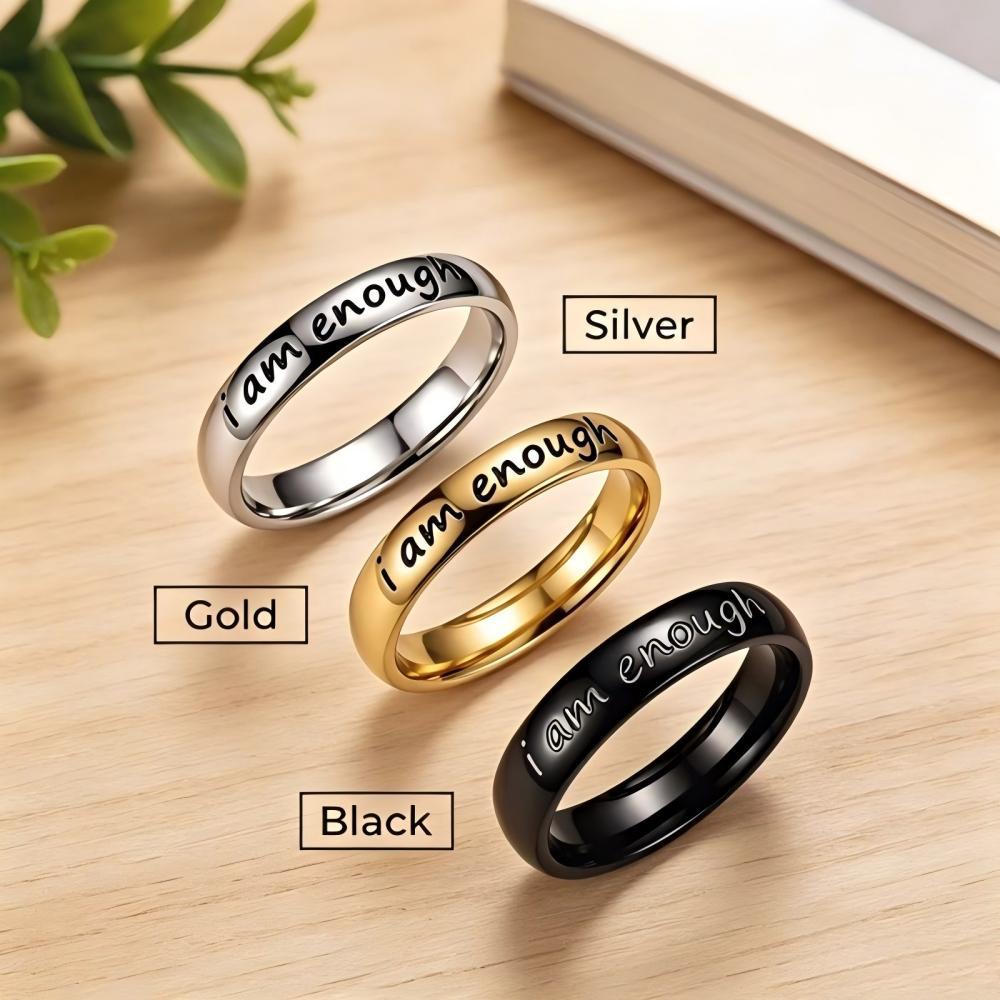 Damen Ring mit eingravierter Bestätigung und moderner Goldoberfläche Shop Nory