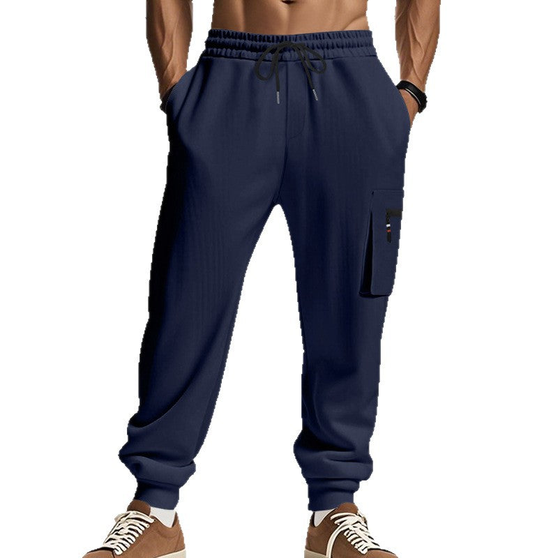 Herren Cargo-Jogginghose mit Reißverschluss-Cargotasche, elastischem Bund und geripptem Saum Shop Nory