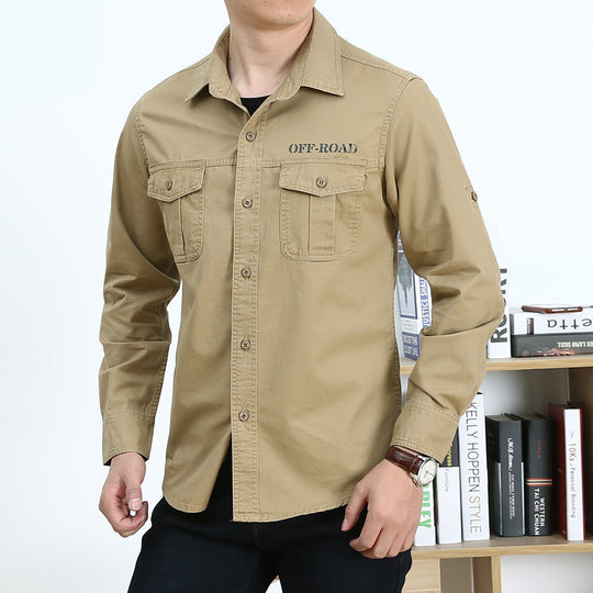 Herren Hemdjacke im Utility-Style mit Brustpattentaschen und Offroad-Stickerei Shop Nory