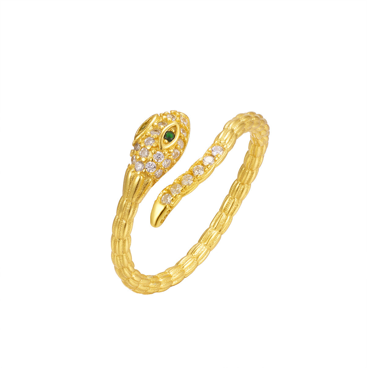 Damen Ring mit kunstvollem Schlangen-Design und funkelnden Zirkonia Shop Nory
