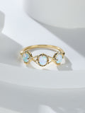 Damen Ring mit funkelndem Opal und elegantem Zirkonia-Design Shop Nory