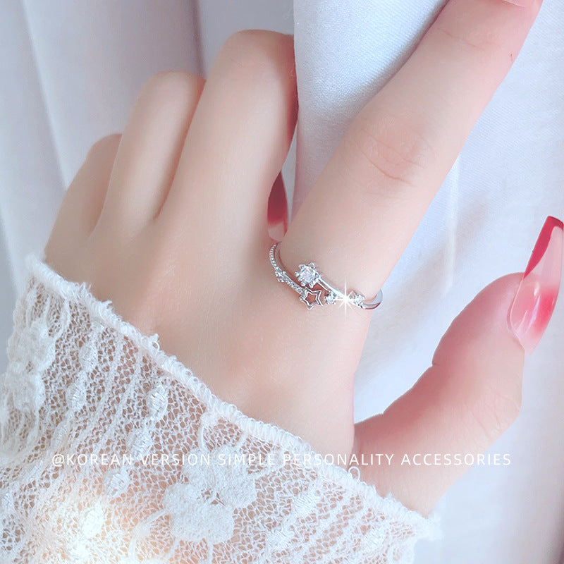 Damen Ring mit funkelndem Sternen-Design und eleganten Zirkonia-Shop Nory