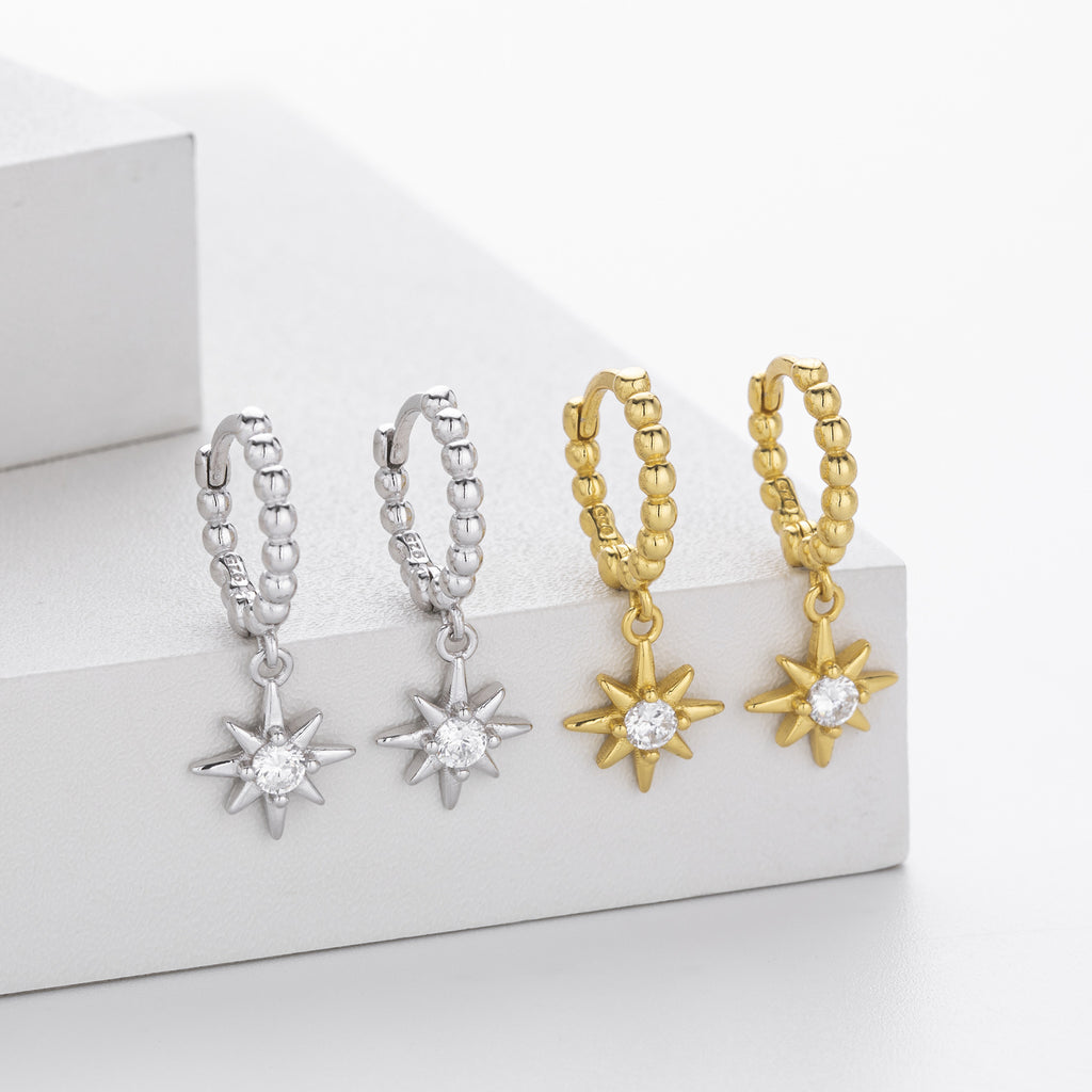 Damen Ohrhänger aus 925er Sterlingsilber mit funkelndem Zirkonanhänger Shop Nory