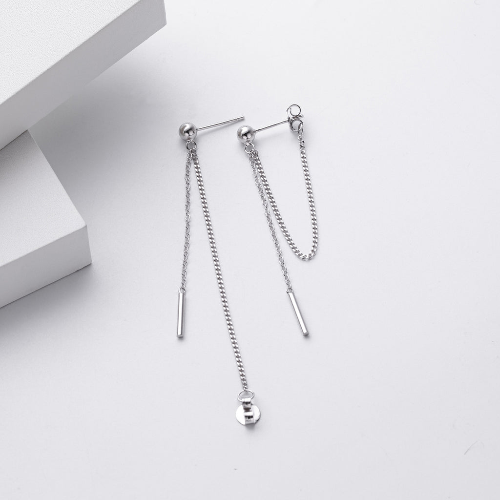 Damen Ohrhänger mit eleganten Ketten und goldfarbener 925 Sterling Silber-Beschichtung Shop Nory