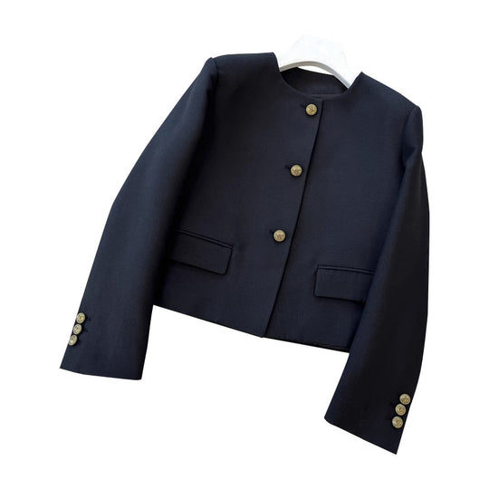 Damen Elegante Blazerjacke mit hohem Kragen Shop Nory