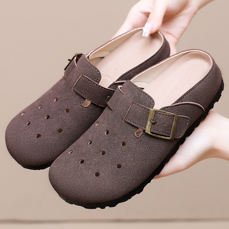 Damen Komfortable Clogs mit verstellbarem Riemen Shopnory