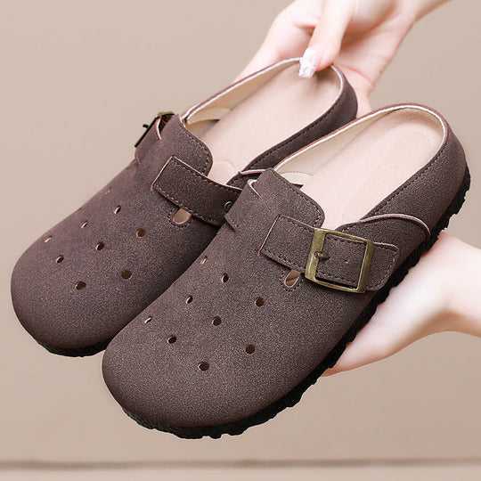 Damen Komfortable Clogs mit verstellbarem Riemen Shopnory