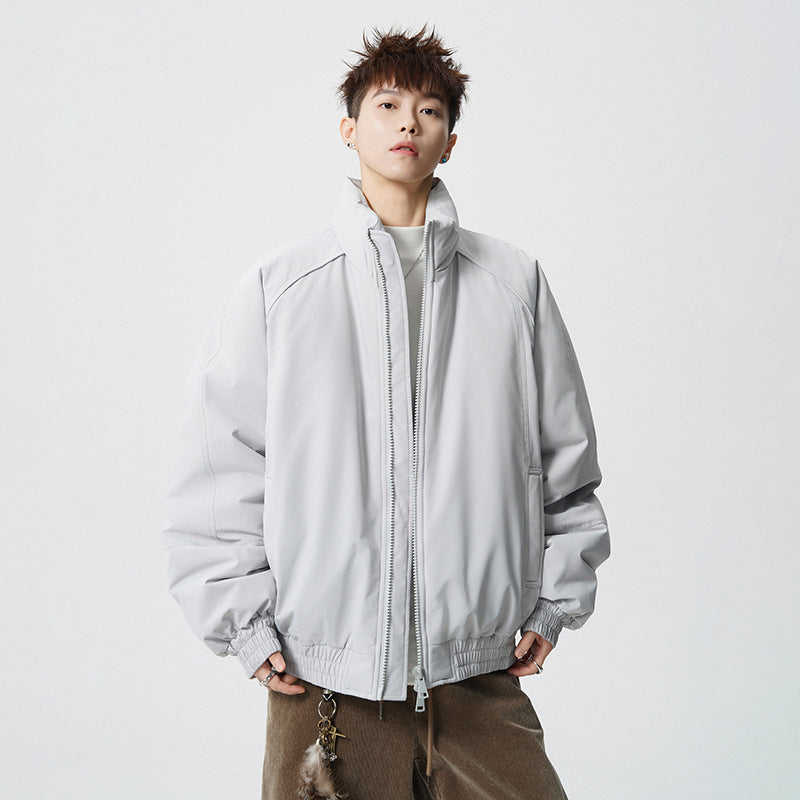 Herren Oversized Windjacke mit Stehkragen und elastischen Bündchen Shop Nory