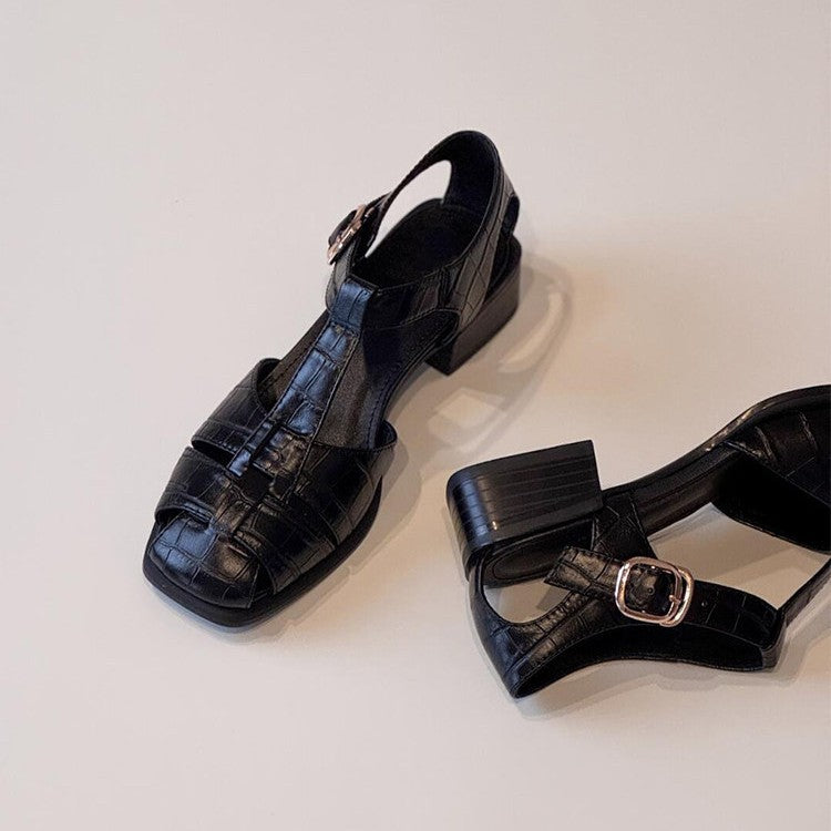 Damen Slingback Sandalen mit stilvollem Krokodillederdesign Shopnory
