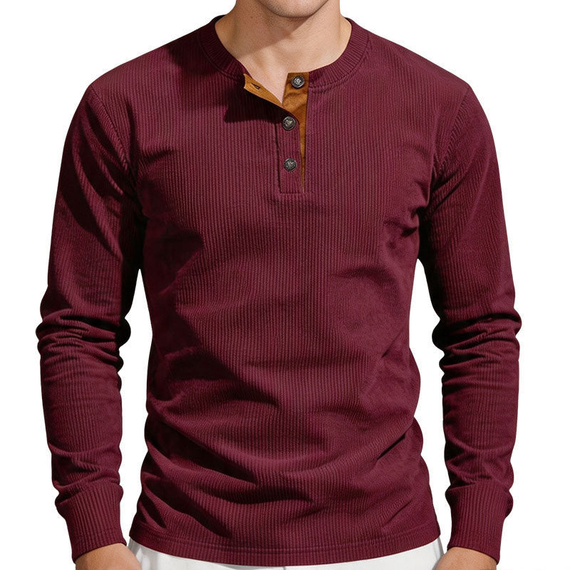 Herren Thermo-Ripp-Langarm-Henleyshirt mit Knopfleiste Shop Nory