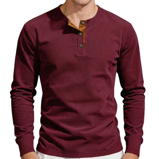 Herren Thermo-Ripp-Langarm-Henleyshirt mit Knopfleiste Shop Nory