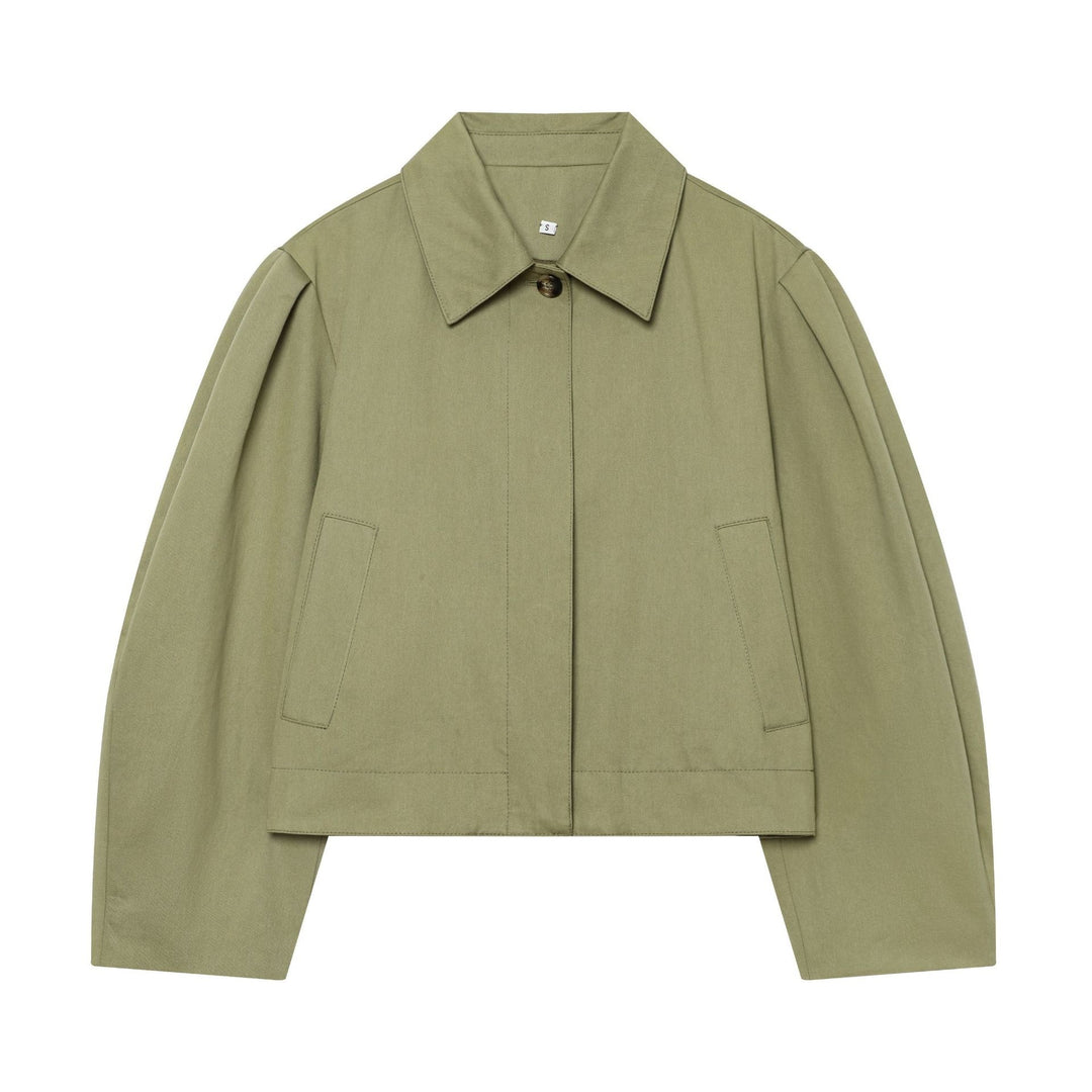Damen Gekürzte Boxy-Utility-Jacke mit Kellerfalten und Pattentaschen Shop Nory