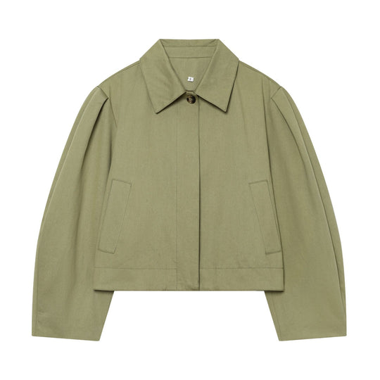 Damen Gekürzte Boxy-Utility-Jacke mit Kellerfalten und Pattentaschen Shop Nory