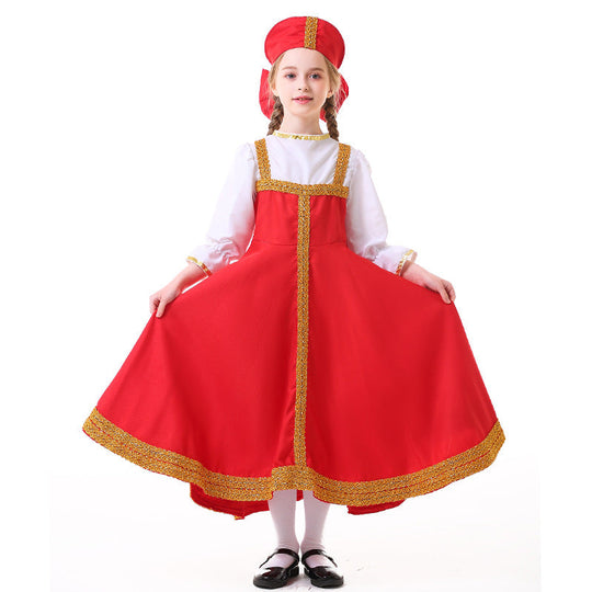 Mädchen Märchen Kostüm mit Goldenem Saum Shop Nory