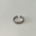 Damen Offener Ring mit elegantem Doppelreihen-Design und funkelnden Zirkonia Shop Nory