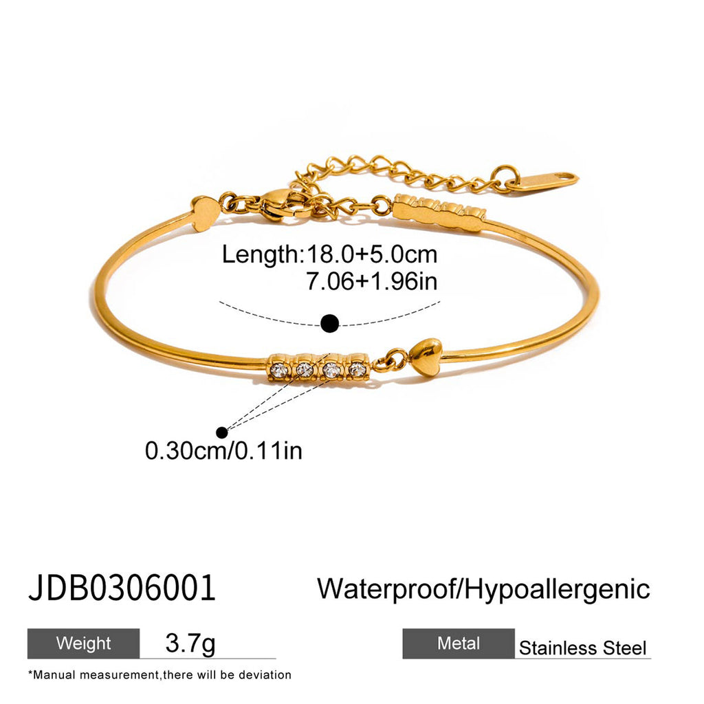 Damen Armband mit spiralförmigem Zirkonia-Anhänger aus hypoallergenem Edelstahl Shop Nory