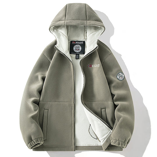 Damen Kapuzen-Fleecejacke mit Teddyfutter und durchgehendem Reißverschluss Shop Nory