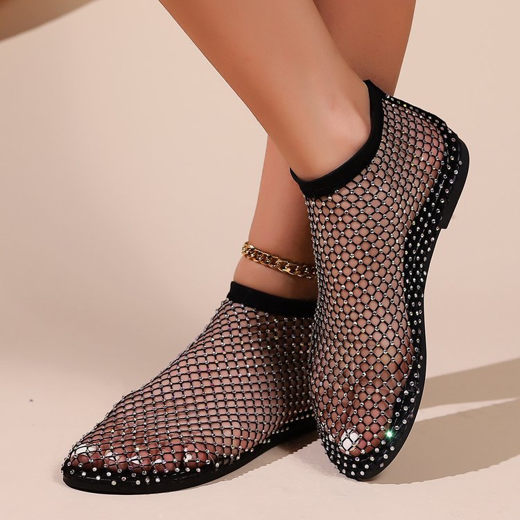 Damen Netz-Sandalen mit funkelnden Akzenten