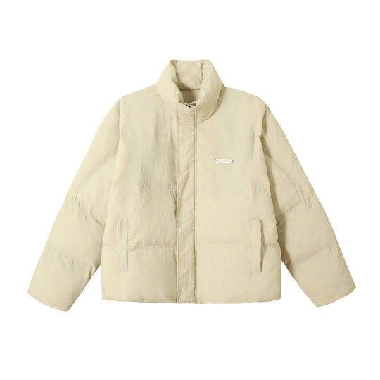 Unisex Boxy-Pufferblouson mit hohem Stehkragen und verdeckter Frontblende Shop Nory