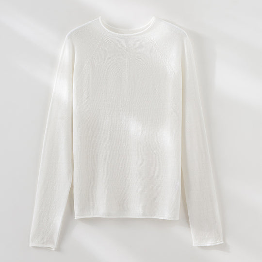 Damen Feiner leichtgewichtiger Rundhals-Feinstrickpullover mit Raglanärmeln Shop Nory