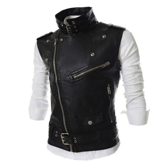 Damen Biker-Weste mit asymmetrischem Reißverschluss und Taschen