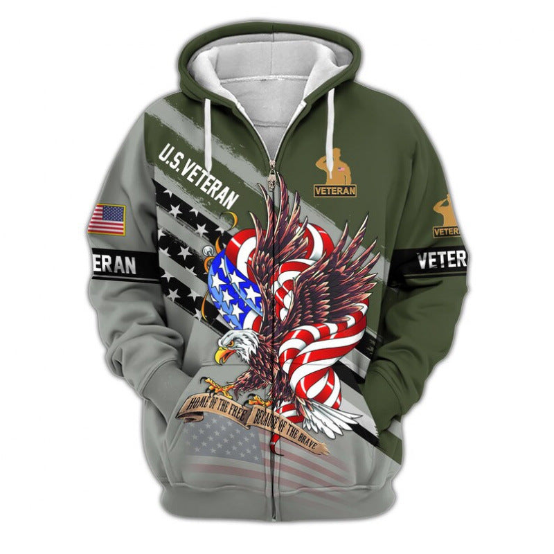 Herren Kapuzensweater mit amerikanischem Veteranenmotiv Shop Nory